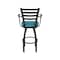 Holland Bar Stool Co Jackie with Arms 36 in. Swivel Bar Stool with Black Wrinkle Finish and Graph Tidal Seat 415 - alternate 4
